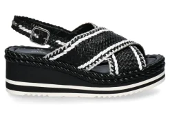 Best Keilsandale PADOVA vira negro bianco Damen Sandalen | Keilschuhe