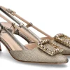 New Slingpumps STEFI Raffia lino Luxor bronze Damen Pumps