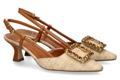 Best Slingpumps STEFI RAFFIA PAGLIA CUOIO Damen Pumps