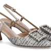 Sale Slingpumps STEFI TWEED LUX BLU NAPPA CREAM Damen Pumps