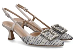 Sale Slingpumps STEFI TWEED LUX BLU NAPPA CREAM Damen Pumps