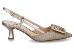 New Slingpumps STEFI Raffia lino Luxor bronze Damen Pumps