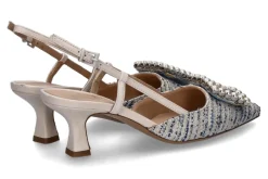 Sale Slingpumps STEFI TWEED LUX BLU NAPPA CREAM Damen Pumps