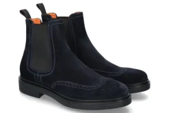 Online Chelsea Boot VELOUR BLU Herren Stiefeletten / Stiefel