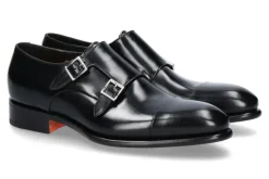 Sale Monk LEATHER BLACK Herren Schnürer