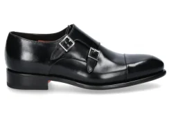 Sale Monk LEATHER BLACK Herren Schnürer