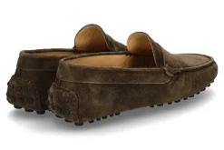 Hot Herren- Mokassin VELOUR- taupe/dunkelgrün Herren Slippers | Mokassins