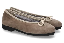 Clearance Ballerina gefüttert BRUNILDE CAMOSCIO CANE Damen Ballerinas | Warmfutter