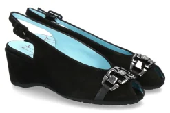 Discount Keilsandale CANTALÒ NERO NICKEL Damen Sandalen | Keilschuhe