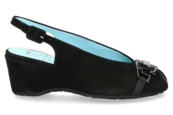 Discount Keilsandale CANTALÒ NERO NICKEL Damen Sandalen | Keilschuhe