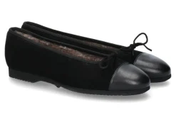 Outlet Ballerina gefüttert CAMOSCIO NERO NAPPA NERA Damen Ballerinas | Warmfutter