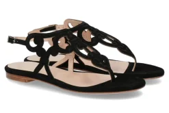 Discount Sandale VELOURS NERO (36½) Damen Sandalen
