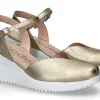 Discount Sandalette MIAMI Glattleder gold Damen Sandalen | Keilschuhe