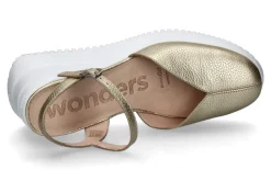 Discount Sandalette MIAMI Glattleder gold Damen Sandalen | Keilschuhe