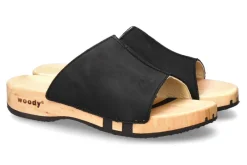 Sale Holzpantolette ANJA NAPPA NERO Damen Pantoletten | Hausschuhe