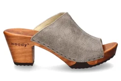 Best Holzpantolette ELLY VELOUR SAND Damen Pantoletten